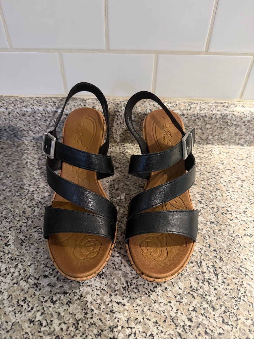 boc Black Multi-Strap Slingback Sandals